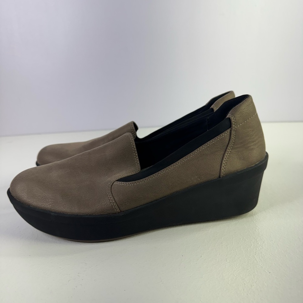 Clarks Cloudsteppers Step Rose Moon Slip-On Wedges women's size 10 M - Picture 5 of 9